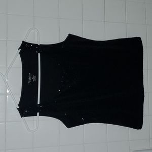 Talbots Petites Women's Black Sequined Tank Top Size S/P